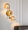 Ozark Gold Wall Light | Dual Glass Shade with Crystal Disc | 18W LED Warm Lighting | Gold Finish Decorative Lamp for Bedroom, Living Room & Hallway (Gold)
