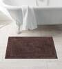 Brown Solid Cotton 20x8 Inches AntiSkid Bath Mat