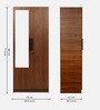 Ozone 2 Door Wardrobe in Teak Finish with Mirror