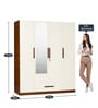 Ozone 4 Door Wardrobe in White Finish with Mirror