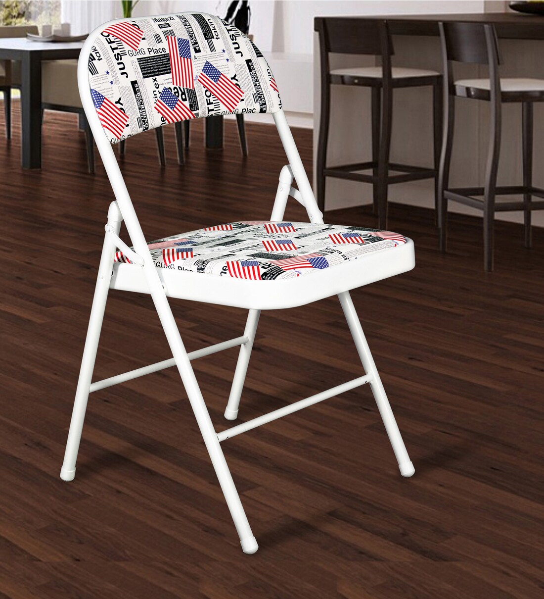 Buy Folding Metal Chair in Multi Colour By Storyhome Online Metal