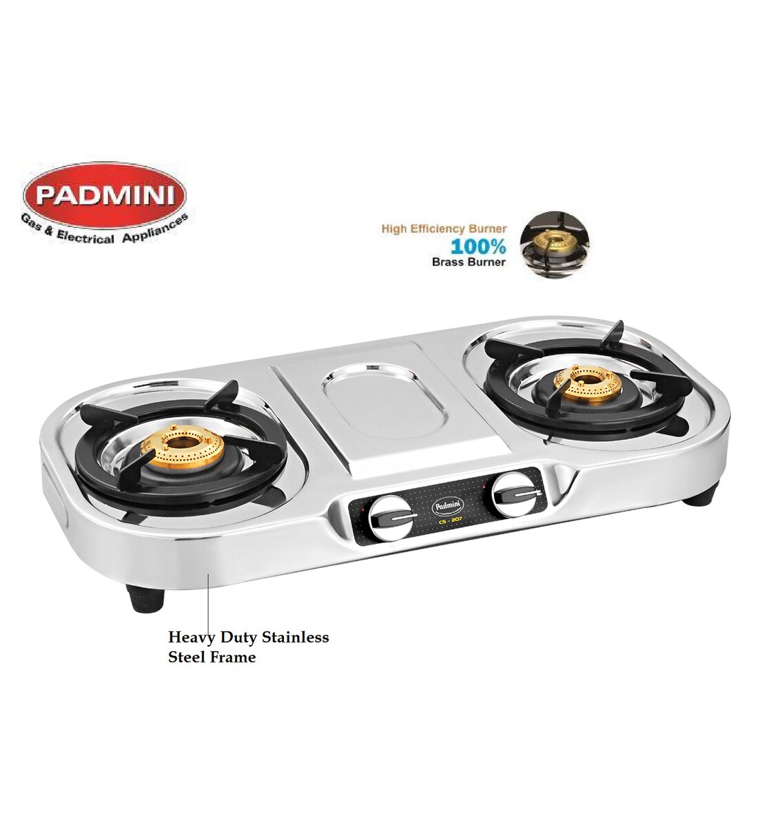 Buy Padmini 2 Burner Stainless Steel Gas Stove CS 207 Online Gas