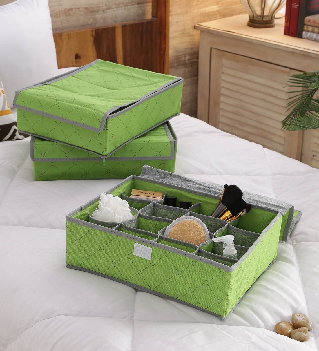 Buy Paffy NonWoven Green Foldable Non Smell Wardrobe Organisers Set