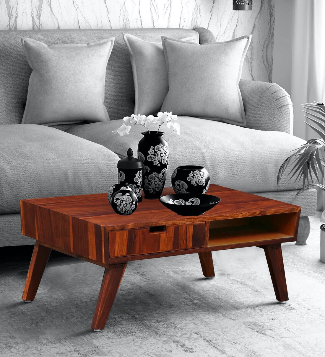Buy Paloma Solid Wood Coffee Table in Honey Oak Finish By Woodsworth