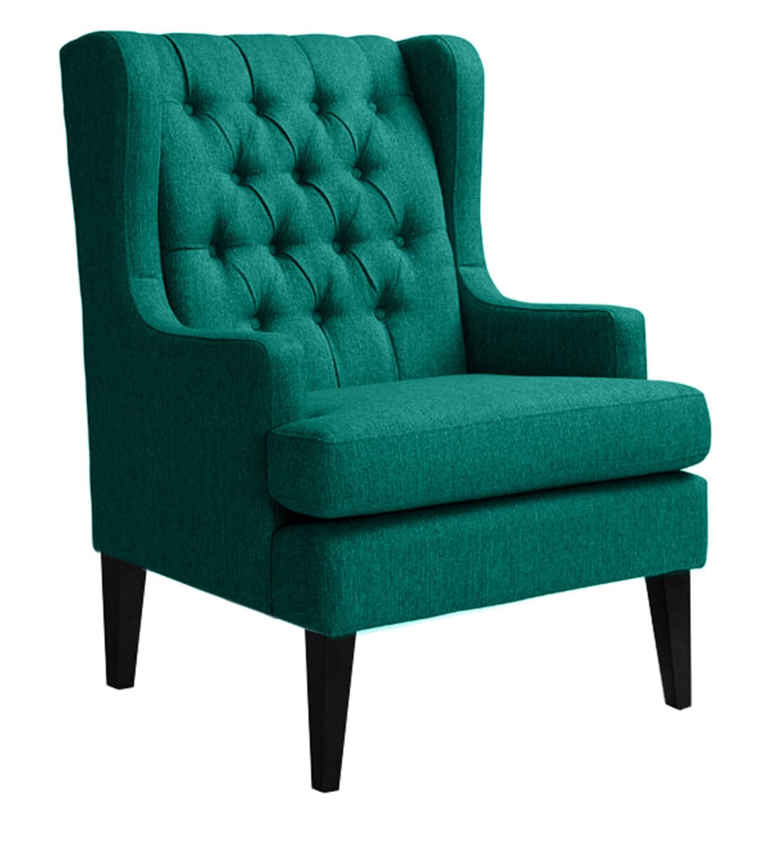 Buy Panas Fabric Wing Chair in Sea Green Colour by Febonic Online