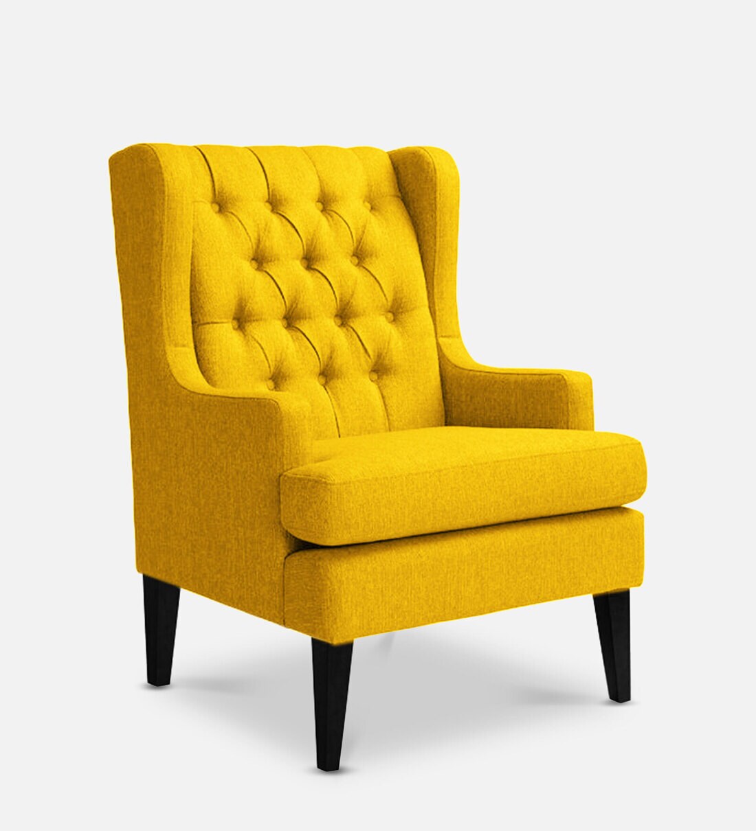 Buy Panas Wing Chair In Yellow Colour By Febonic Online Solid Color