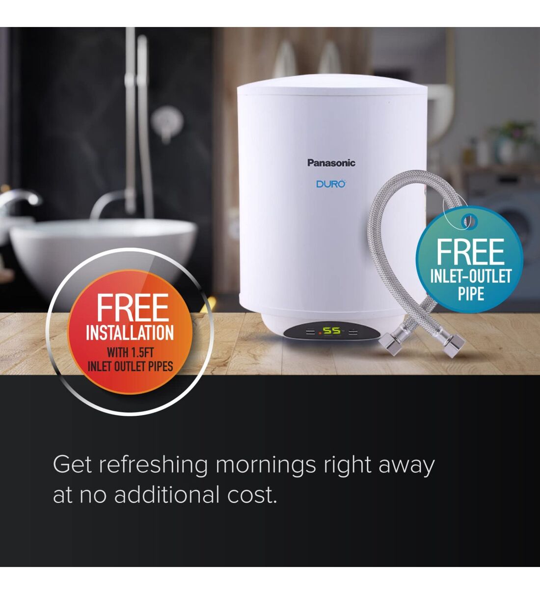 Buy Panasonic Duro Digi 25L Water Heater with Free Pipe (White) at 16% OFF  by Panasonic | Pepperfry