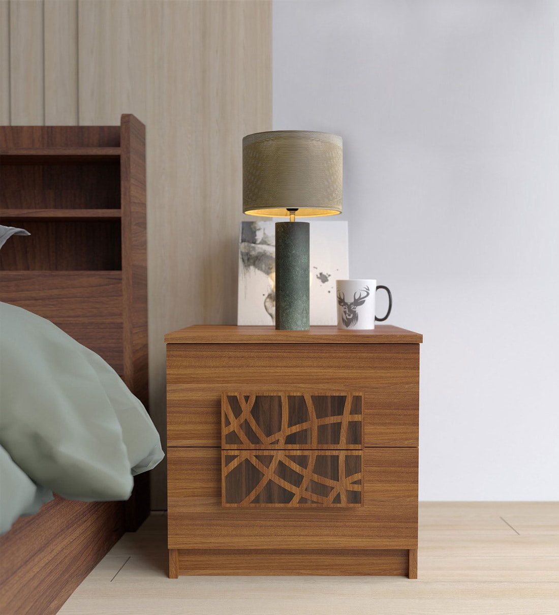 Paris Hardwood Bedside Table, Nightstand