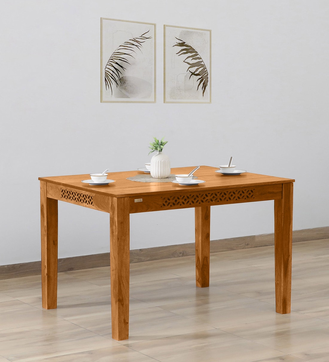 Buy Parnika Sheesham Wood 4 Seater Dining Table In Scratch Resistant ...