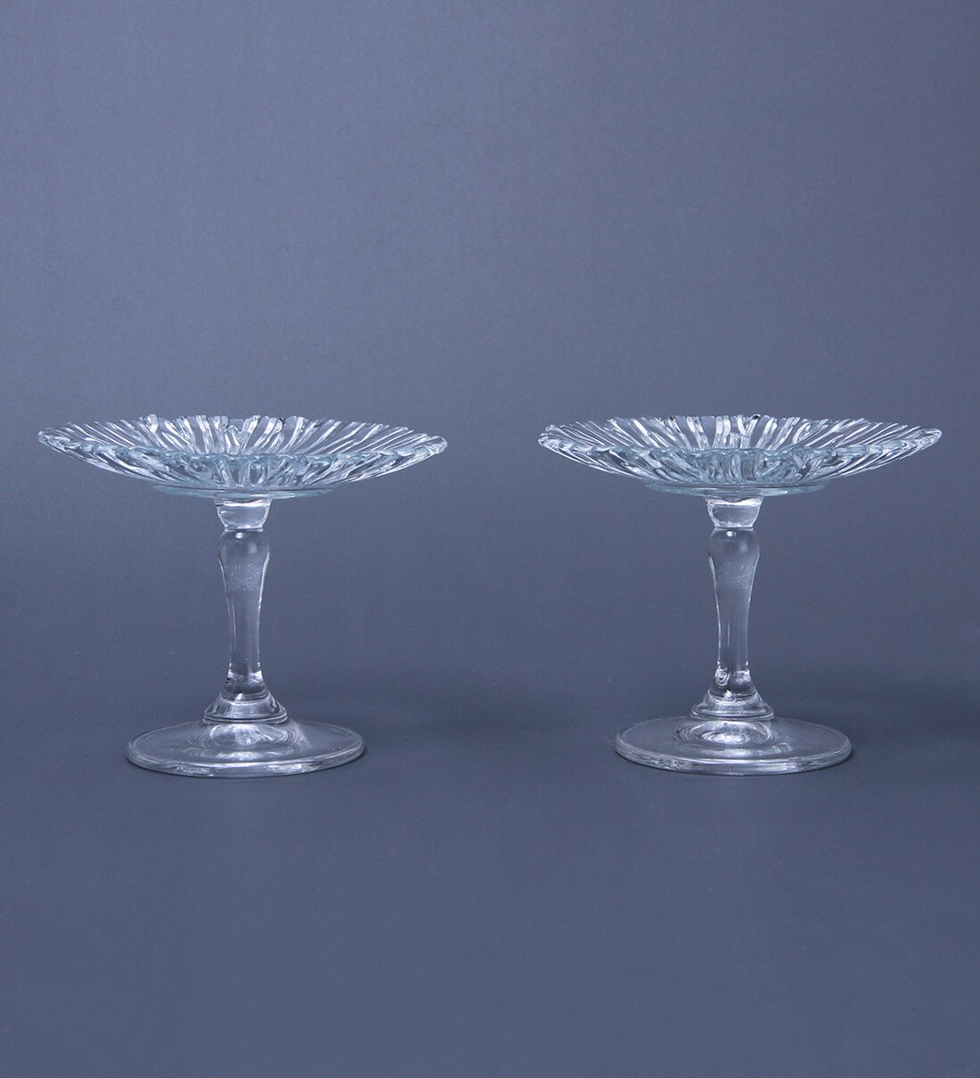 Buy Glass Round Dessert Stand Set of 2 by Pasabahce Online Platters