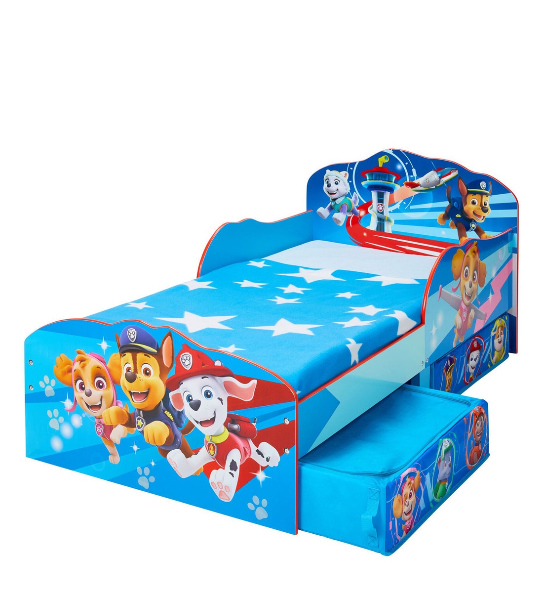 Buy Paw Patrol Chase Bed with Storage in Ligth Blue by Cot & Candy