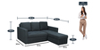 Paco 3 Seater Sofa-cum-Bed in Charcoal Grey Colour
