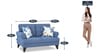 Paddington Fabric 2 Seater Sofa in Blue Colour