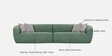 Palm Spring Fabric 4 Seater Sofa in Emerald Green Colour