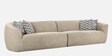 Palm Spring Fabric 4 Seater Sofa in Sand Brown Colour