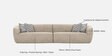 Palm Spring Fabric 4 Seater Sofa in Sand Brown Colour