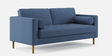 Palo Fabric 3 Seater Sofa in Cyan Blue Colour