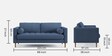 Palo Fabric 3 Seater Sofa in Cyan Blue Colour