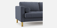 Palo 2 Seater Sofa With Metal Legs in Cyan Blue Colour
