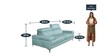 Stamford 3 Seater Sofa In Sky Blue Colour