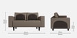 Pangram Fabric 2 Seater Sofa In Taupe Colour