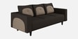 Pangram Fabric 3 Seater Sofa In Dark Brown Colour