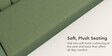 Paramount Fabric 3 Seater Sofa in Green Colour