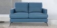 Paris Half Leather 2 Seater Sofa In Delph Blue Colour