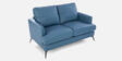 Paris Half Leather 2 Seater Sofa In Delph Blue Colour