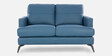 Paris Half Leather 2 Seater Sofa In Delph Blue Colour
