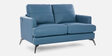 Paris Half Leather 2 Seater Sofa In Delph Blue Colour