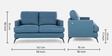 Paris Half Leather 2 Seater Sofa In Delph Blue Colour
