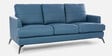 Paris Half Leather 3 Seater Sofa In Delph Blue Colour