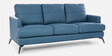 Paris Half Leather 3 Seater Sofa In Delph Blue Colour
