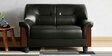 Parto Leatherette 2 Seater Sofa In Black Colour