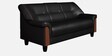Parto Leatherette 3 Seater Sofa In Black Colour