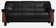 Parto Leatherette 3 Seater Sofa In Black Colour
