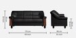 Parto Leatherette 3 Seater Sofa In Black Colour