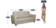 Paula Three Seater Sofa in Beige Colour
