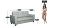 Paula Three Seater Sofa in Grey Colour