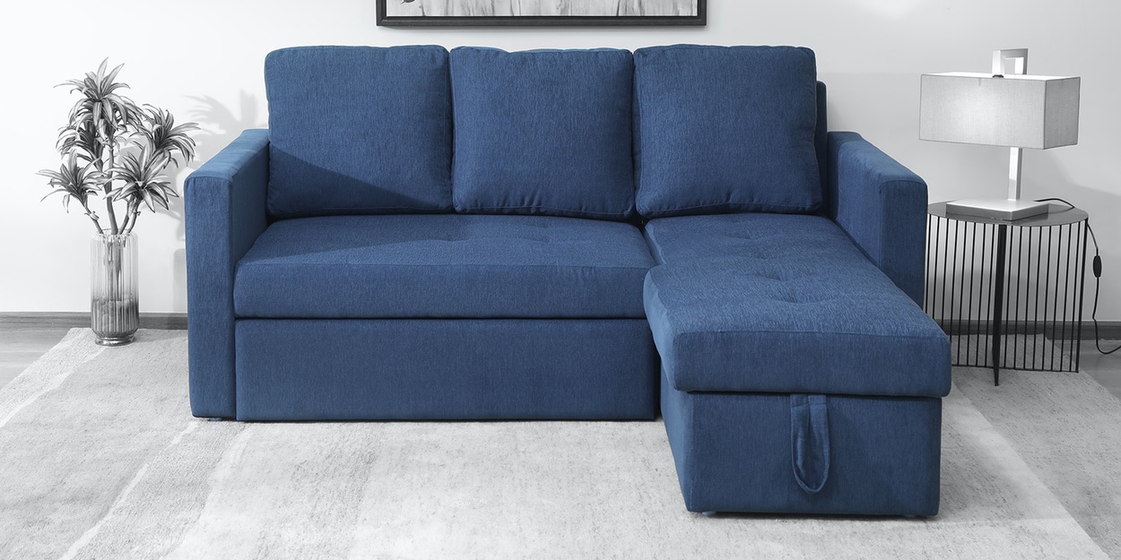 Buy Paco 3 Seater SofacumBed in Navy Blue Colour CasaCraft at 3