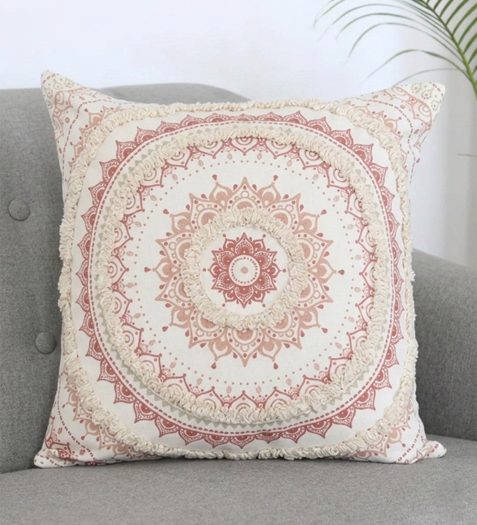 Pack Of 1 Blooming Mandala Throw Cushion Covers (18x18)