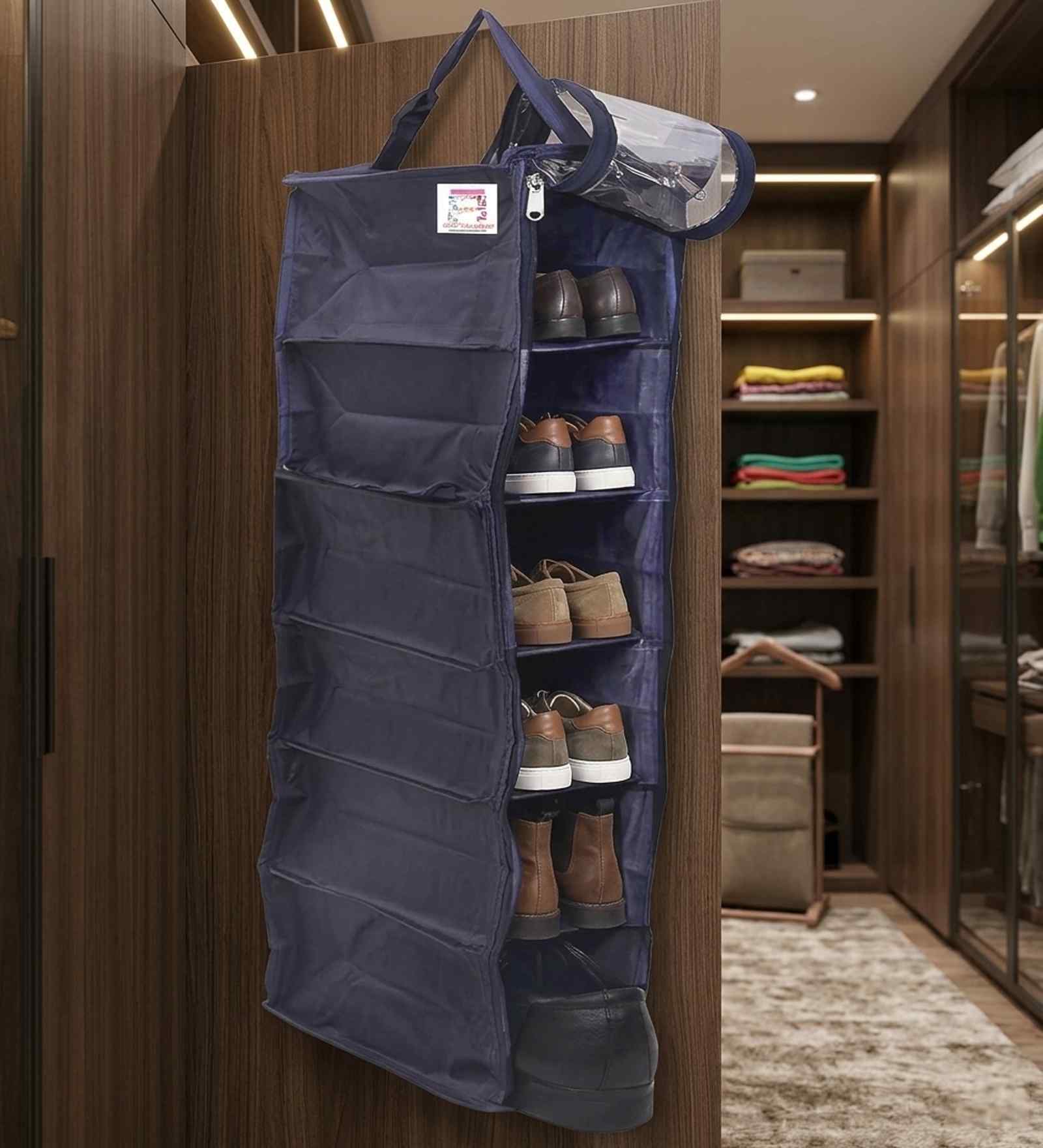 Pack Of 1 Black Canvas Bag Hanging Shoe Organizer Cover