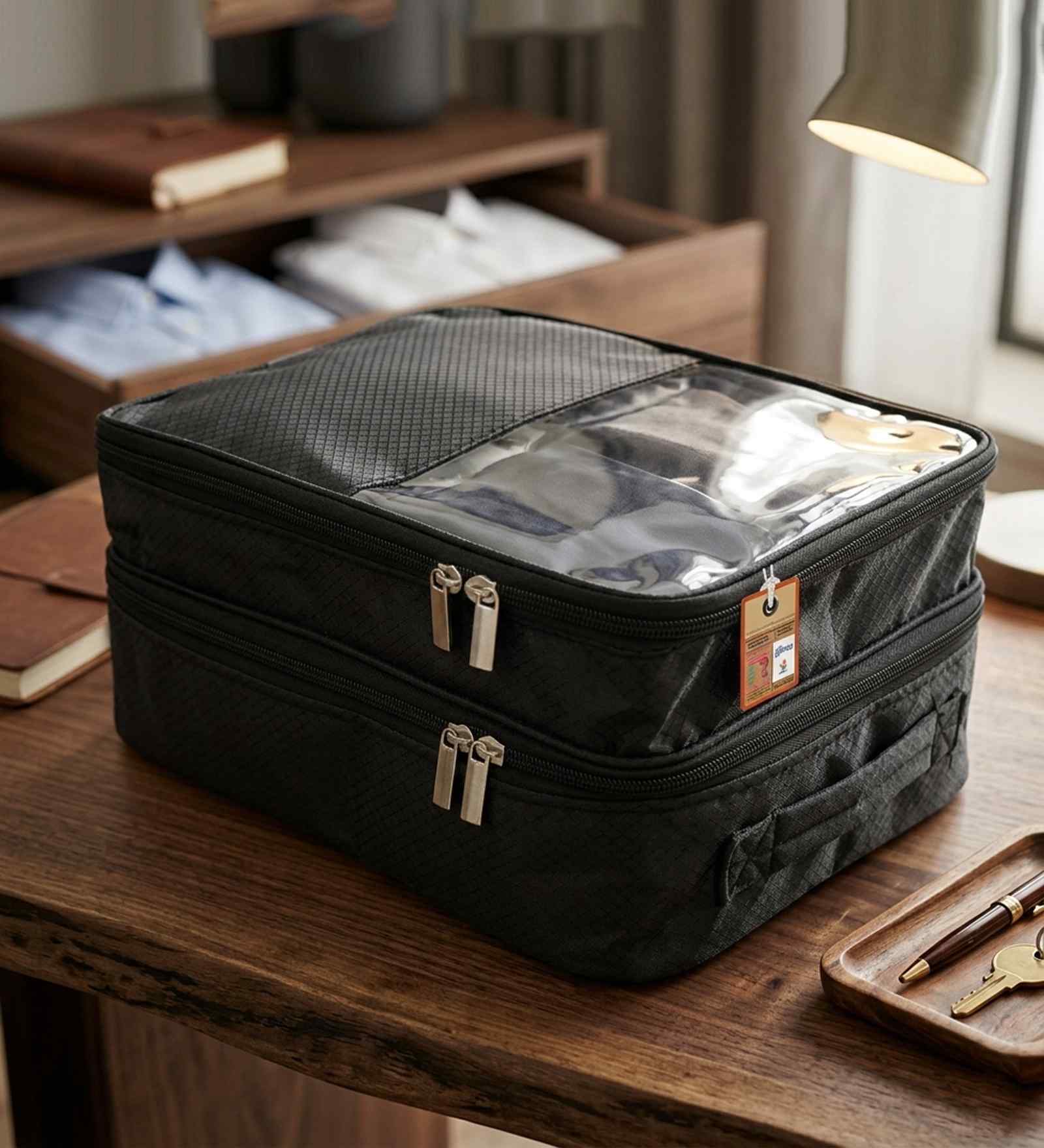 Pack Of 1 Black Nylon Travel Shoe Bags Cover