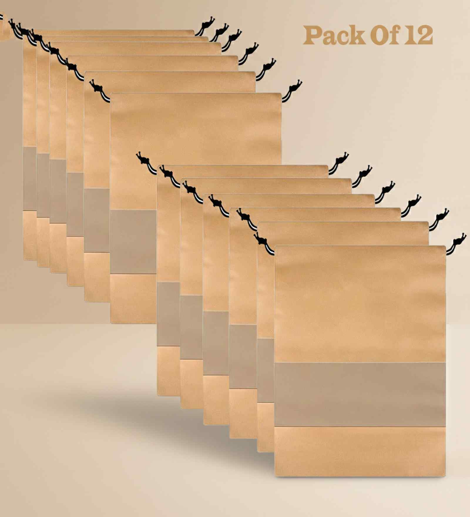 Pack Of 12 Brown Shoe Organizer Bag Covers