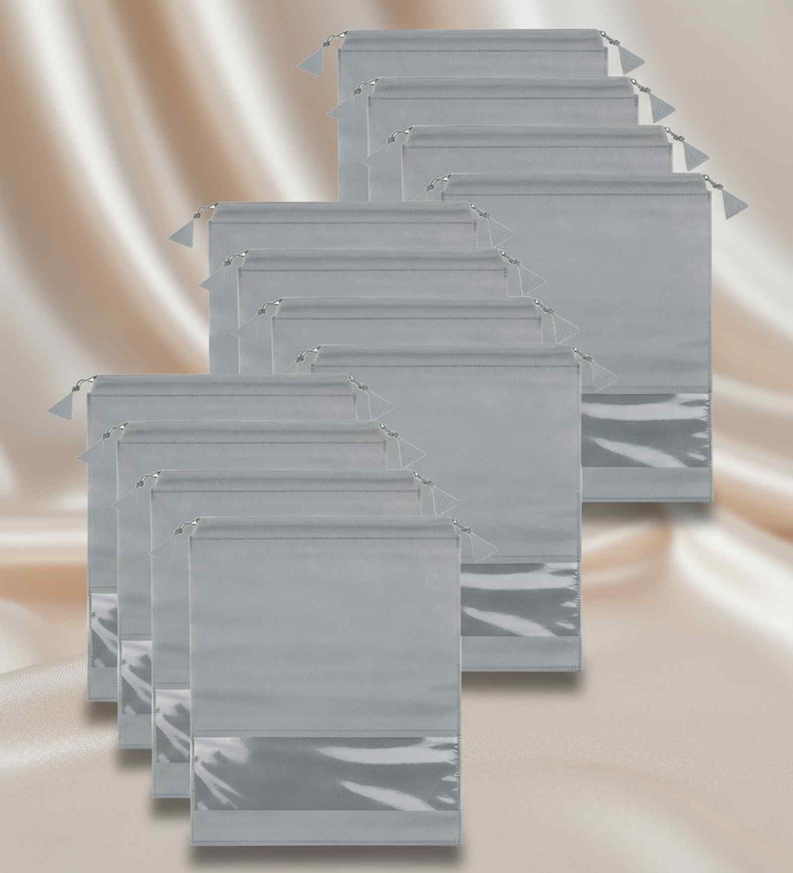 Pack Of 12 Grey Shoe Organizer Bag Covers