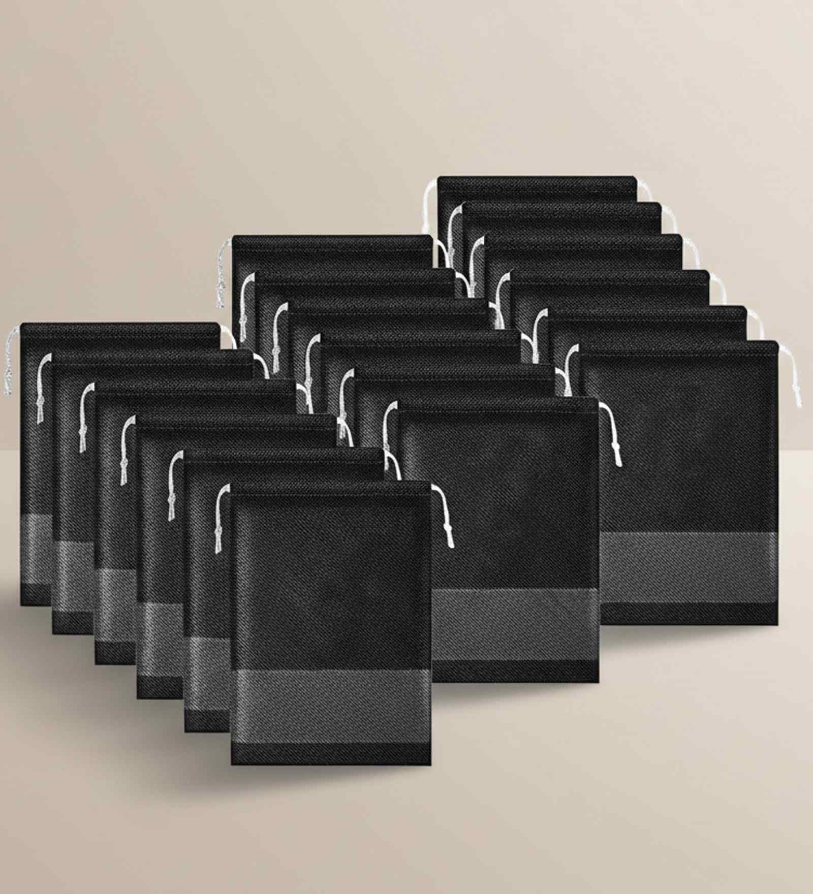 Pack Of 18 Black Shoe Organizer Bag Covers