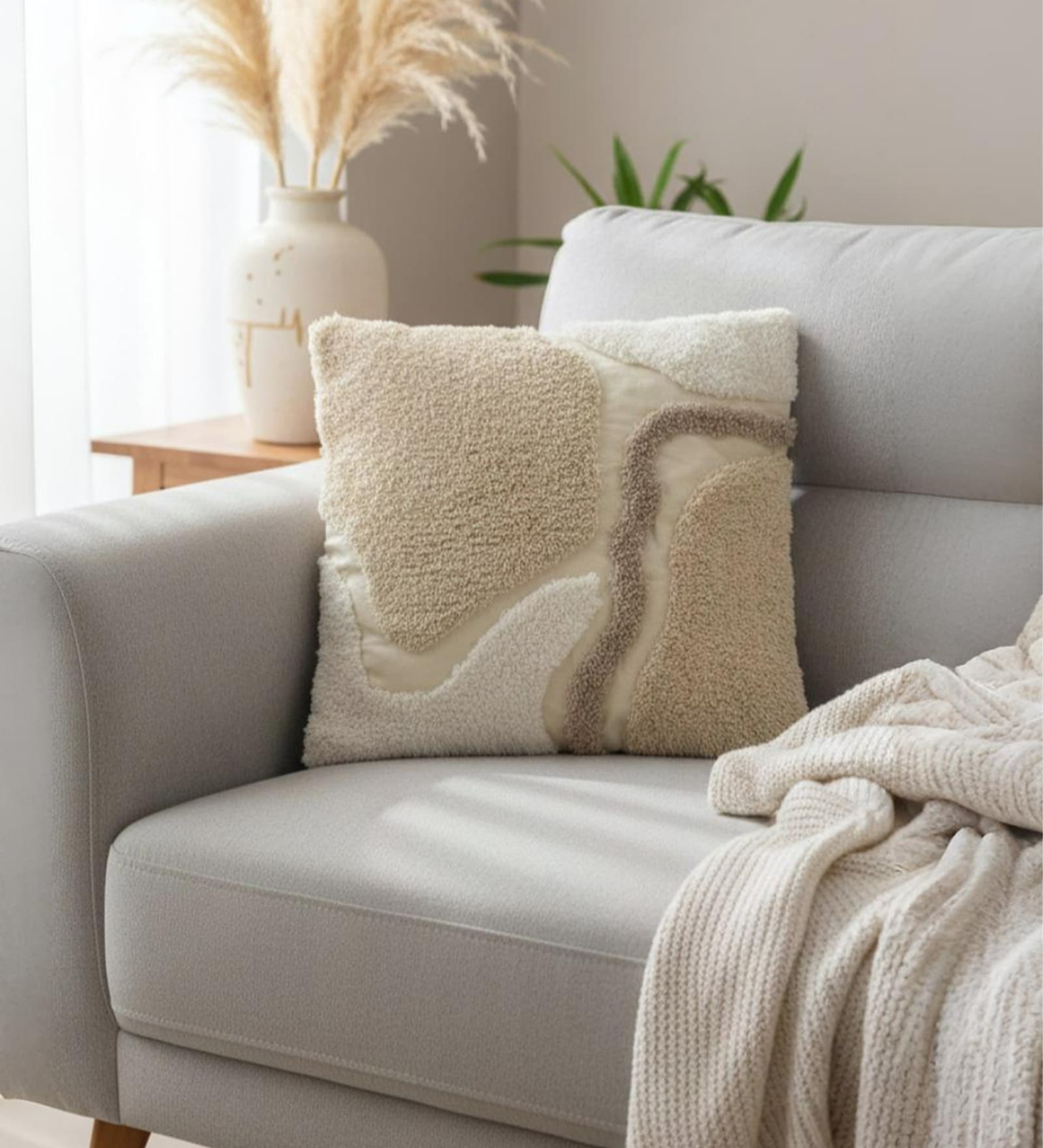 Pack of 2 Nude Abstract Cotton Hand Crafted Cushion Covers