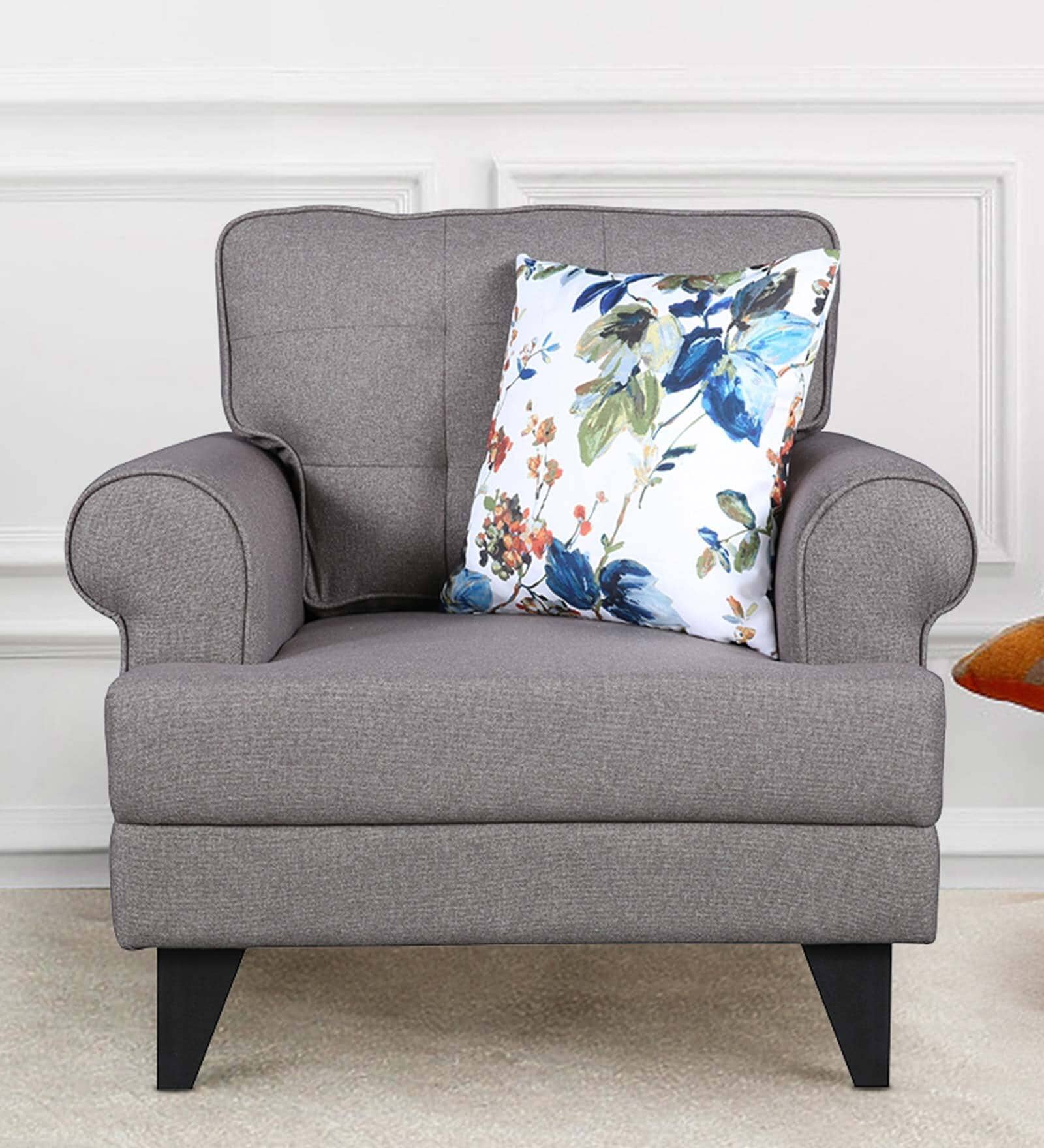 Paddington Fabric 1 Seater Sofa in Light Brown Colour