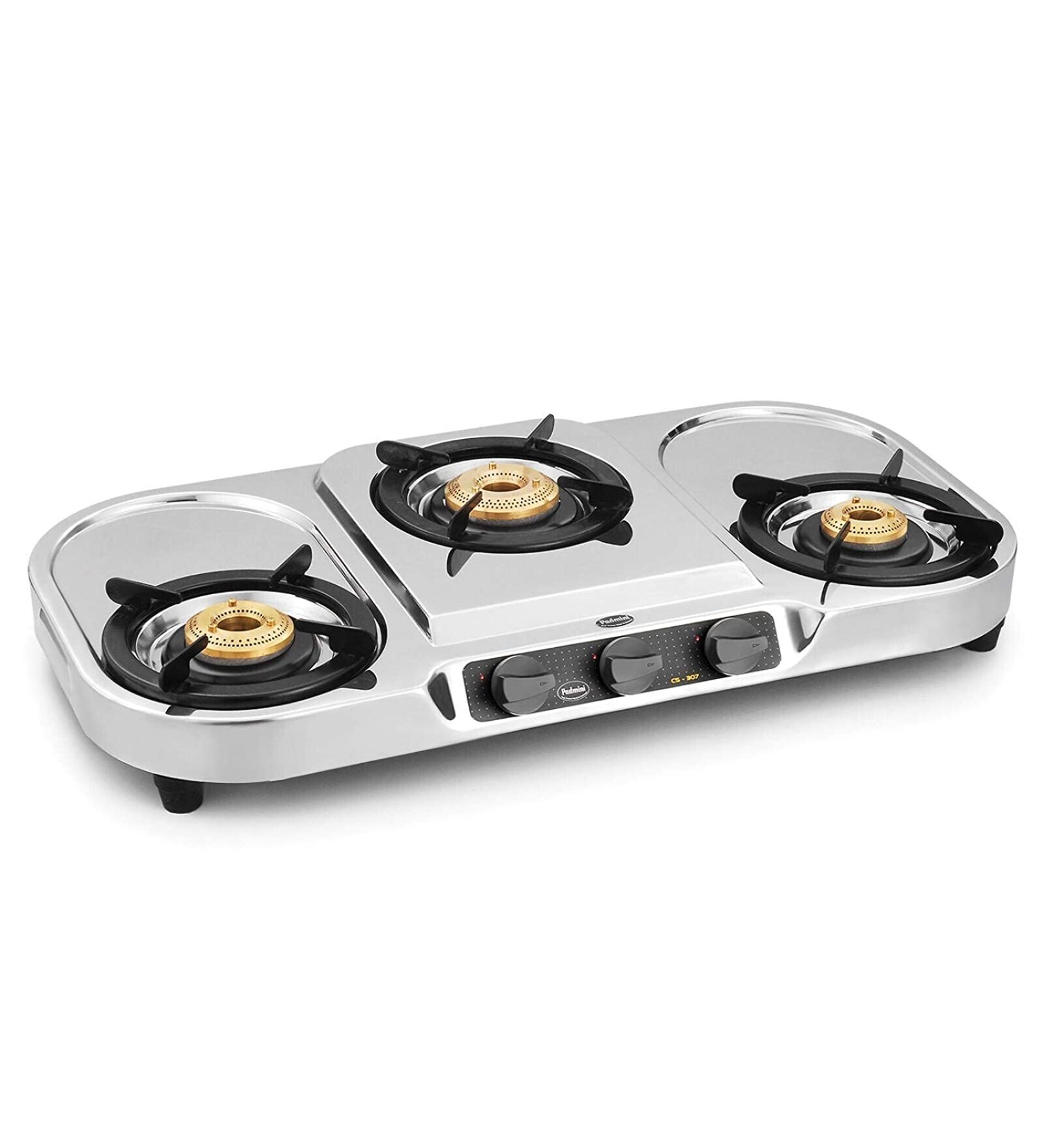 Padmini 3 Burner Stainless Steel Gas Stove CS 307 (ISI Mark)